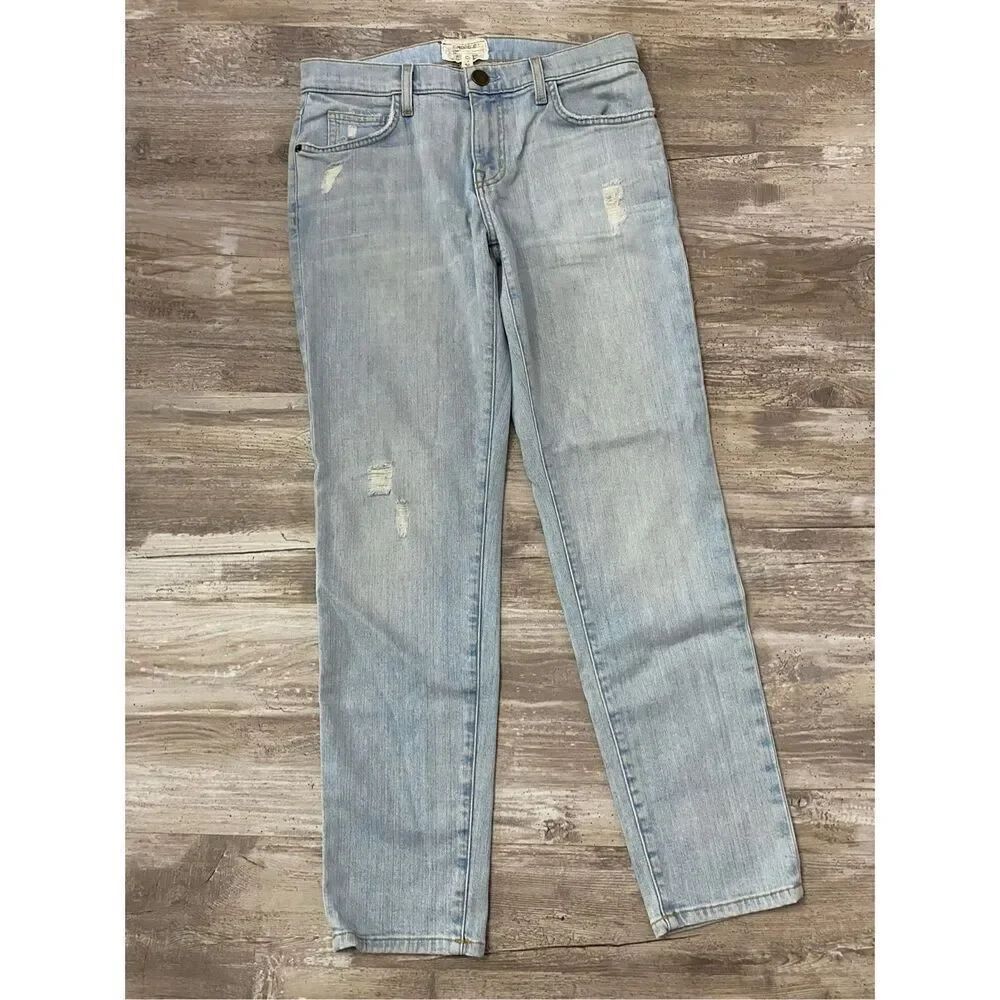 Current/Elliott Skinny Jeans Ankle Crop DistressedโWomenโs Sz 24-0